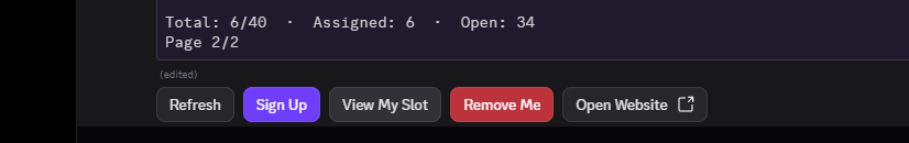 Discord roster action buttons